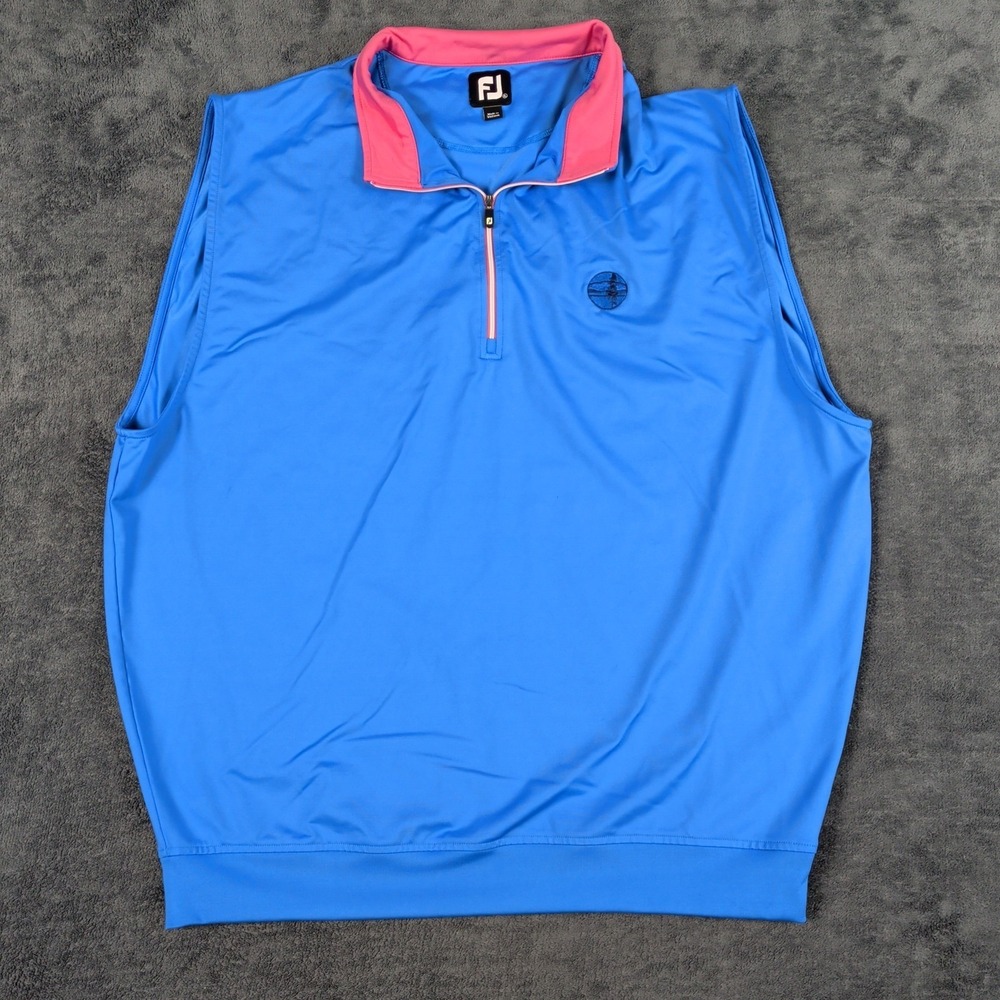 FootJoy Vest Mens Size XL Blue & Pink 1/4 Zip